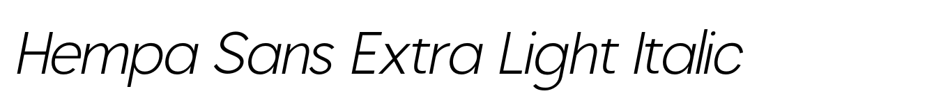 Hempa Sans Extra Light Italic image